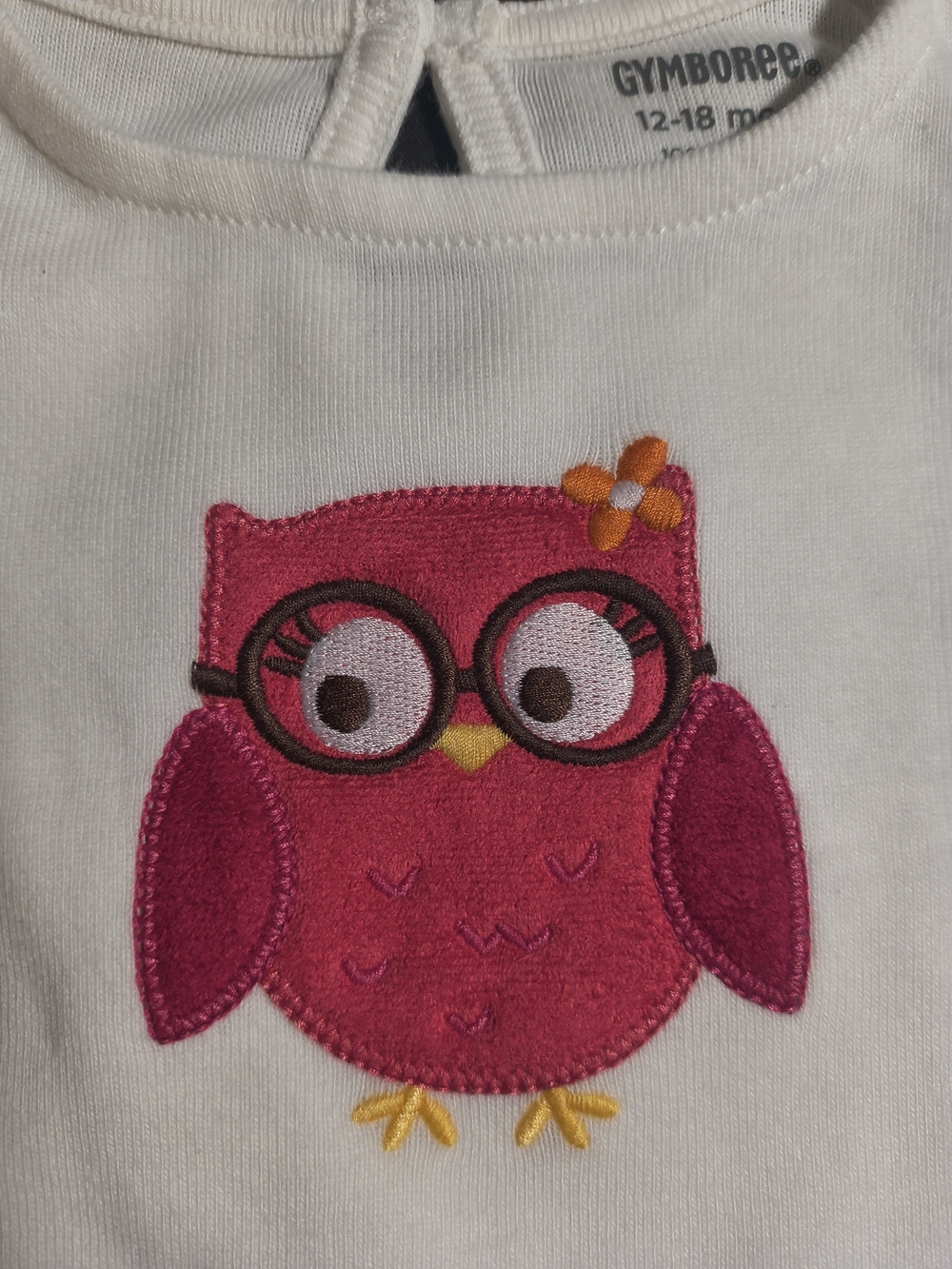 Gymboree Pink Owl Embroidered Kids Top